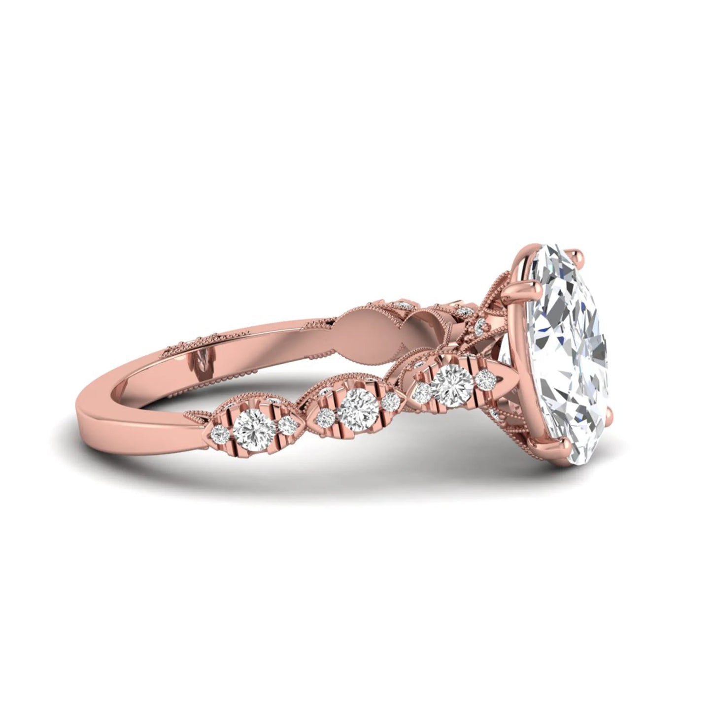 Princess Cluster Prong Set Lab Grown Diamond Engagement Ring