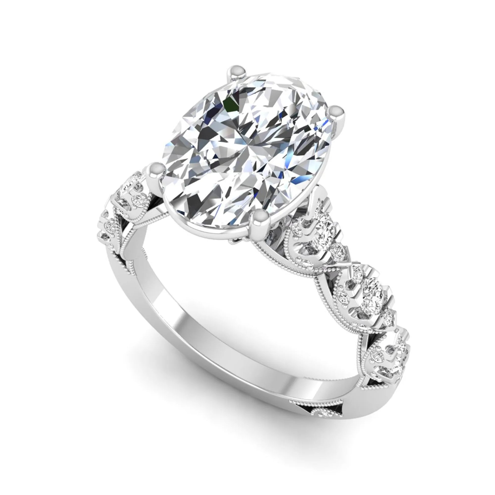 Princess Cluster Prong Set Lab Grown Diamond Engagement Ring