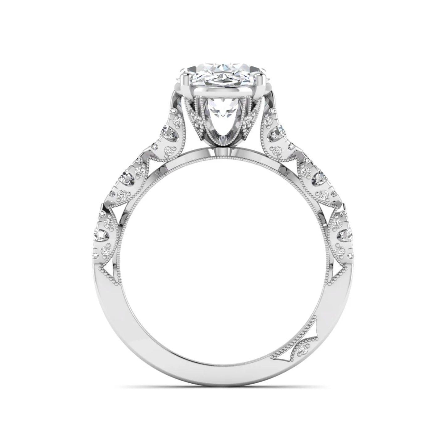 Princess Cluster Prong Set Lab Grown Diamond Engagement Ring