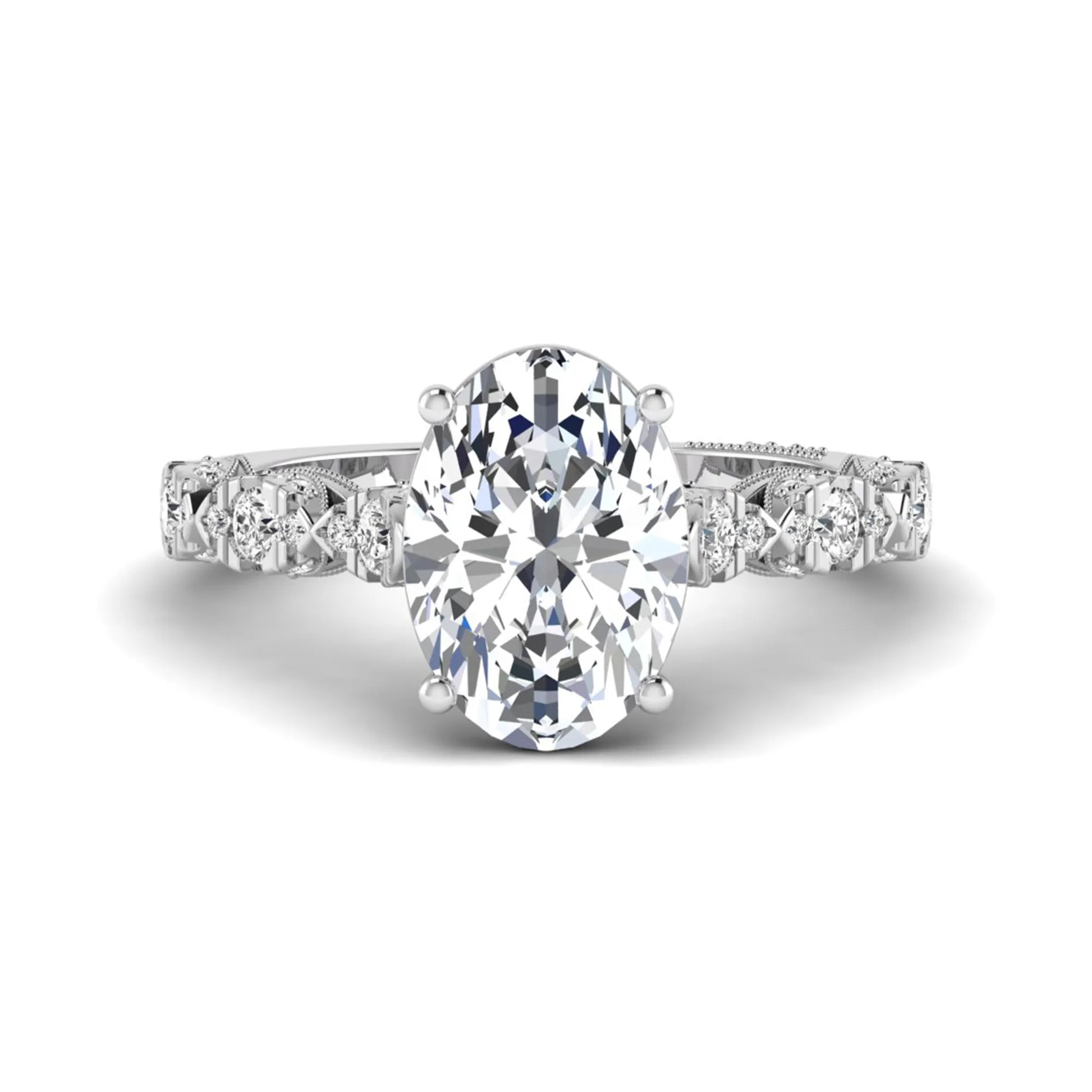 Princess Cluster Prong Set Lab Grown Diamond Engagement Ring