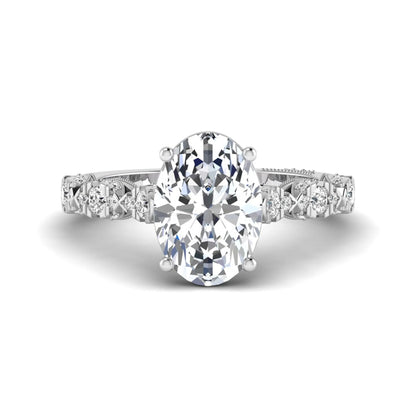 Princess Cluster Prong Set Lab Grown Diamond Engagement Ring