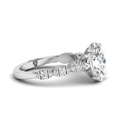 Princess Cluster Prong Set Lab Grown Diamond Engagement Ring