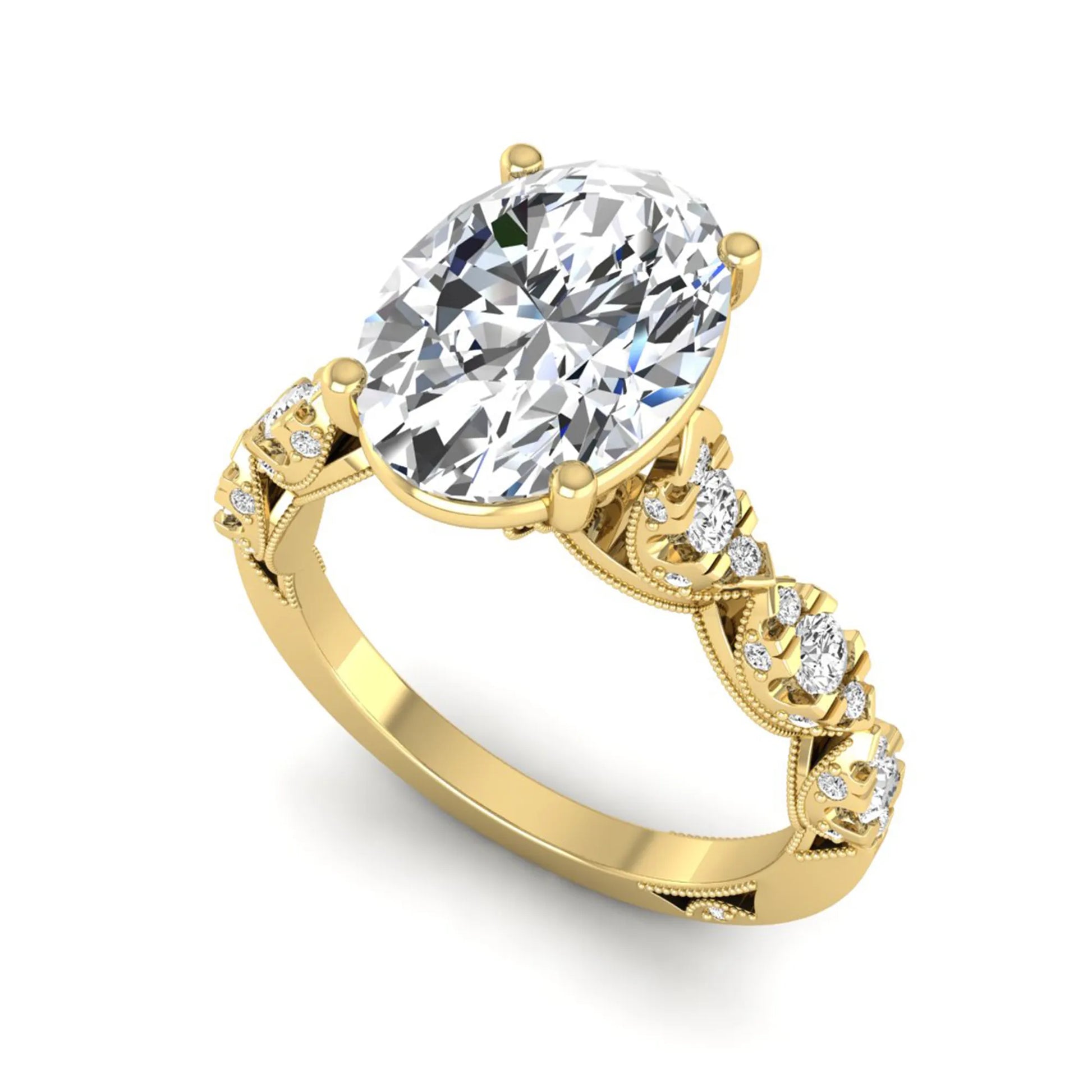 Princess Cluster Prong Set Lab Grown Diamond Engagement Ring