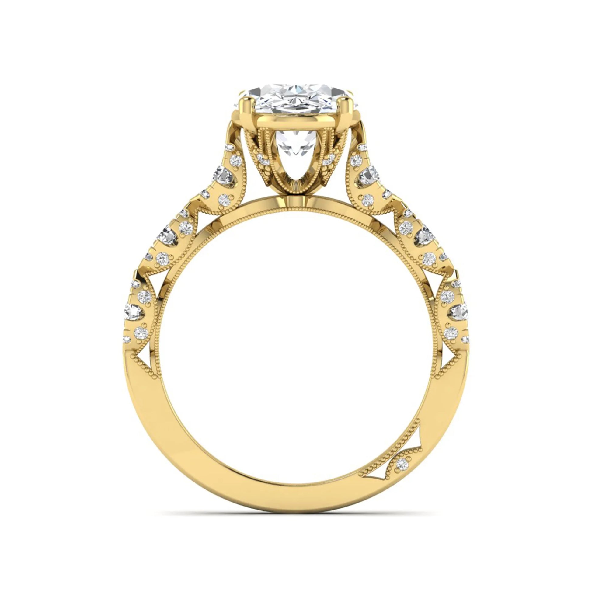 Princess Cluster Prong Set Lab Grown Diamond Engagement Ring