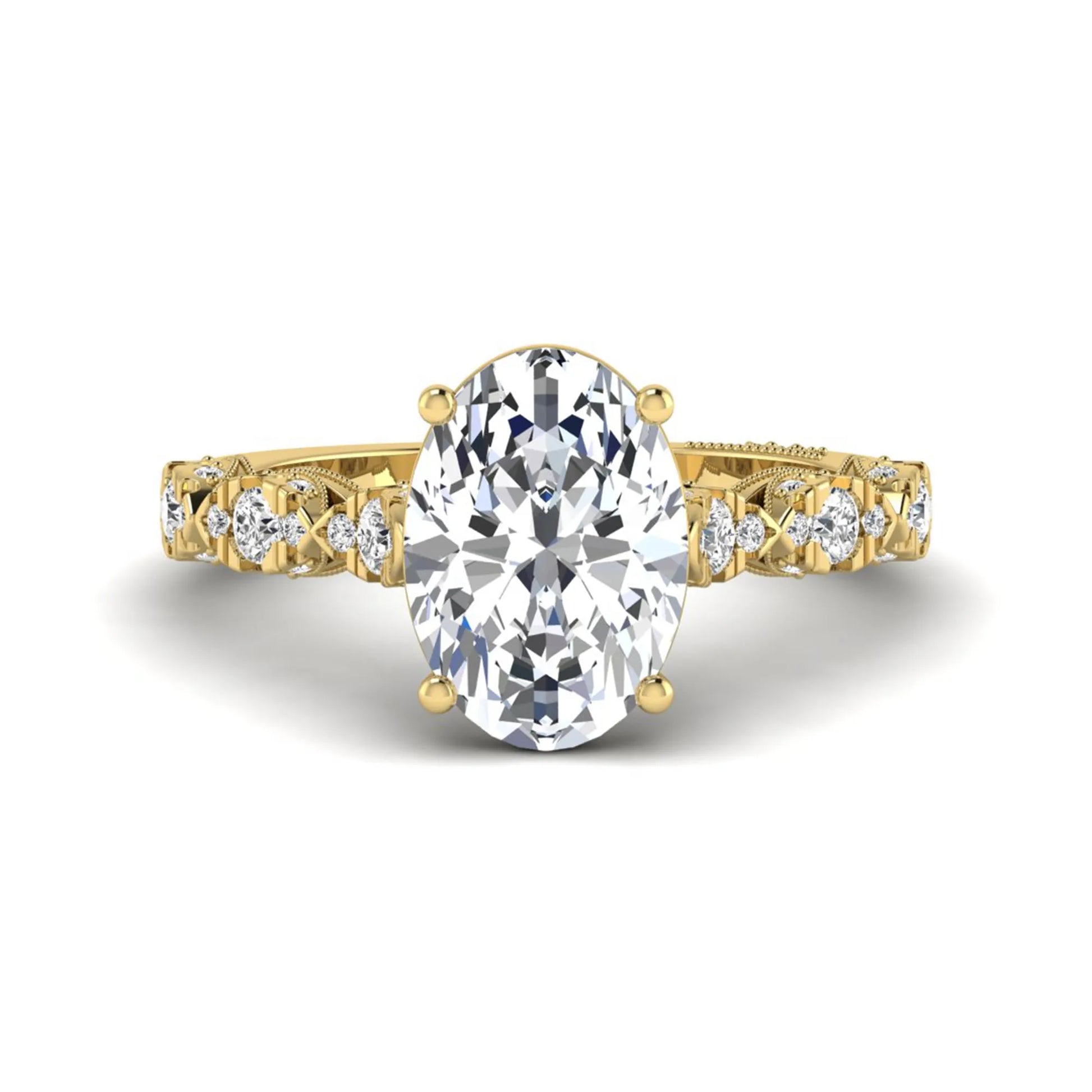Princess Cluster Prong Set Lab Grown Diamond Engagement Ring