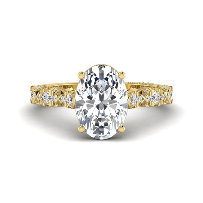 Princess Cluster Prong Set Lab Grown Diamond Engagement Ring