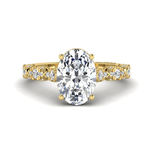 Princess Cluster Prong Set Lab Grown Diamond Engagement Ring
