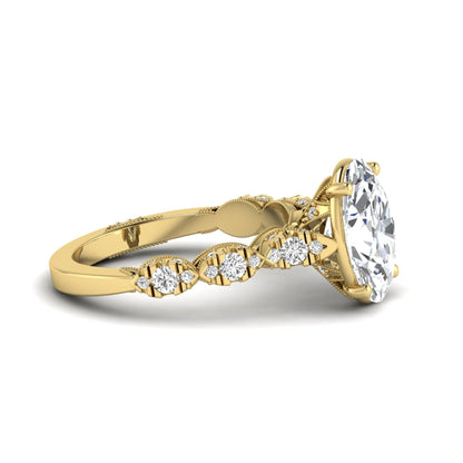Princess Cluster Prong Set Lab Grown Diamond Engagement Ring