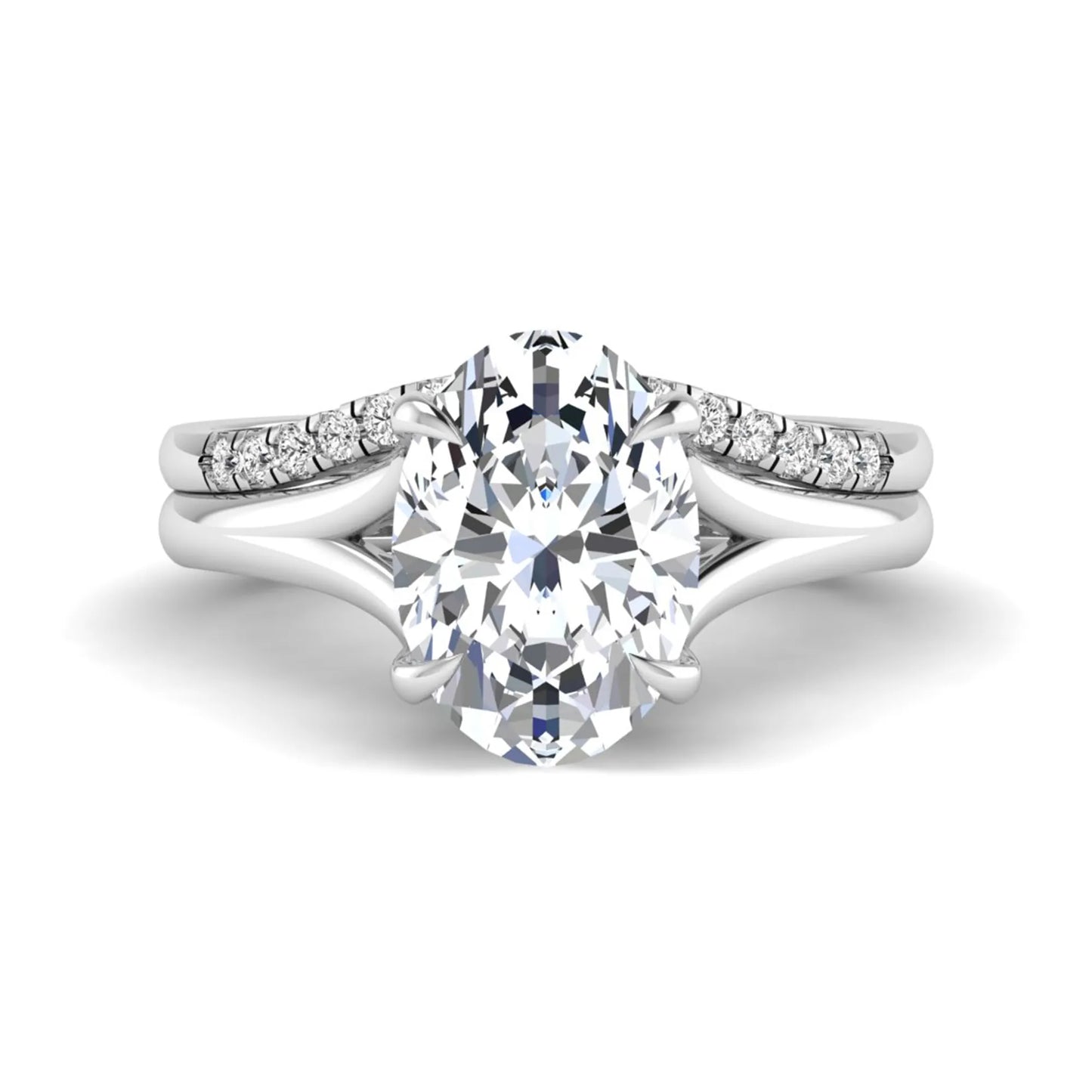 Princess Cluster Prong Set Lab Grown Diamond Engagement Ring