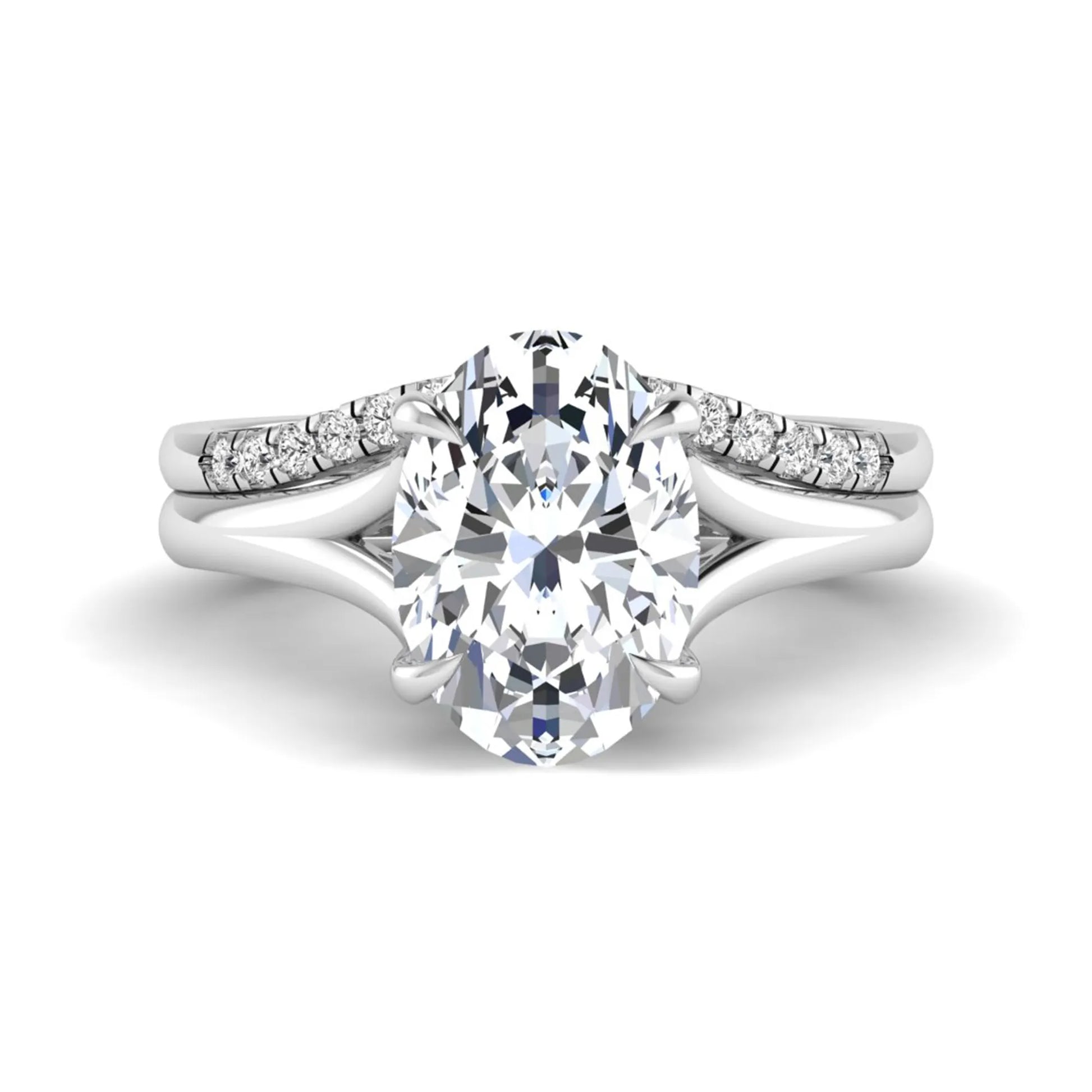 Princess Cluster Prong Set Lab Grown Diamond Engagement Ring