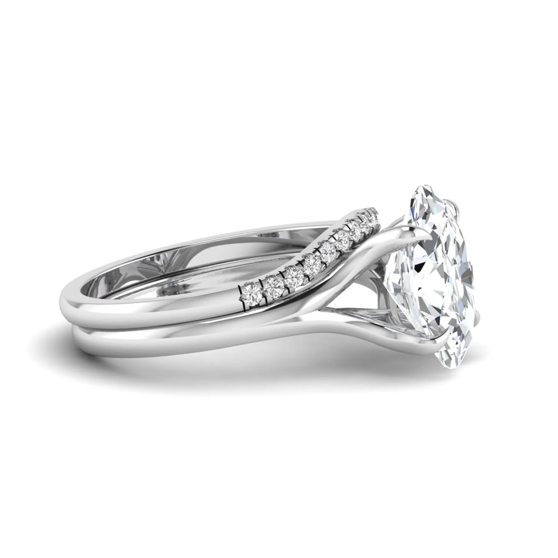 Princess Cluster Prong Set Lab Grown Diamond Engagement Ring