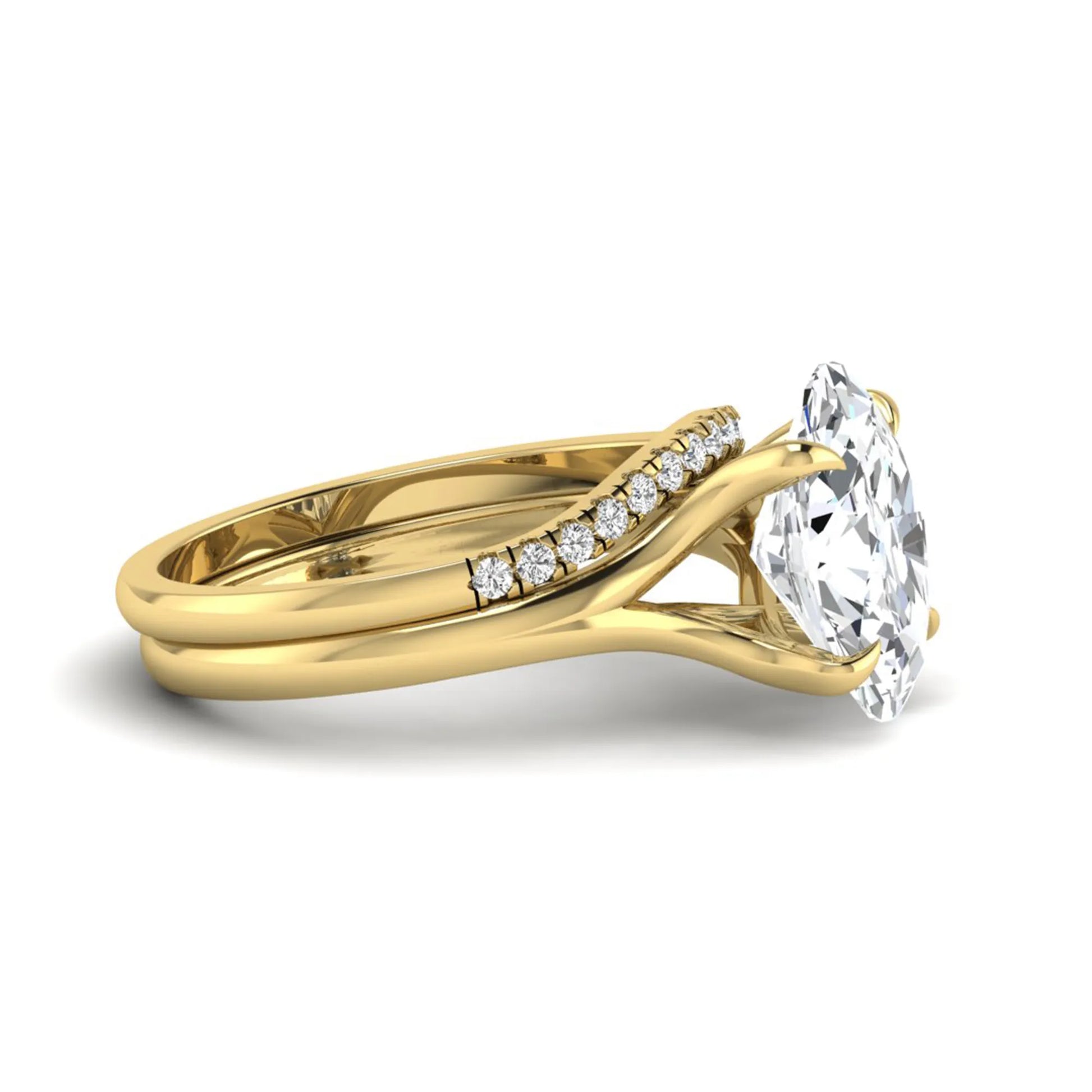 Princess Cluster Prong Set Lab Grown Diamond Engagement Ring