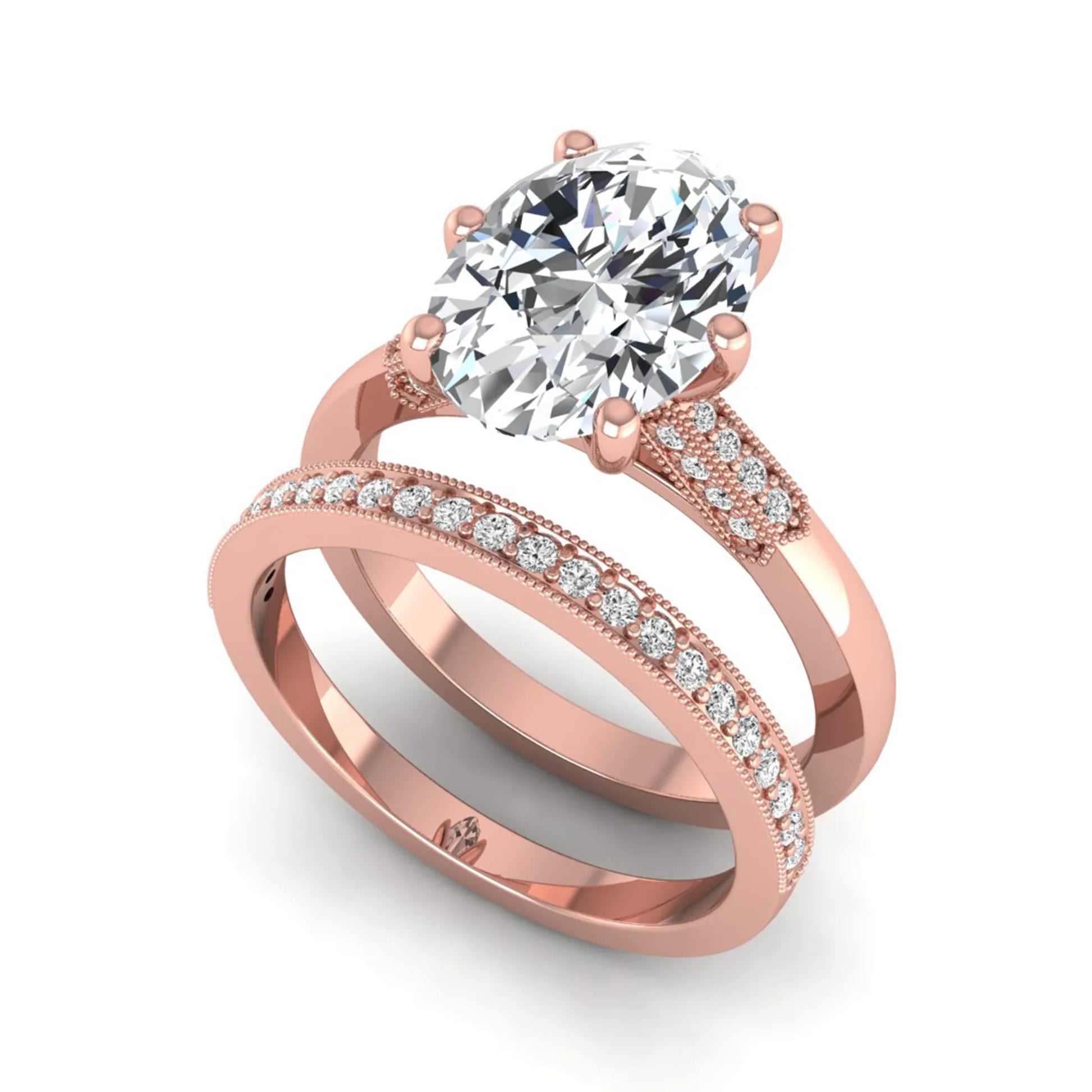 Princess Cluster Prong Set Lab Grown Diamond Engagement Ring
