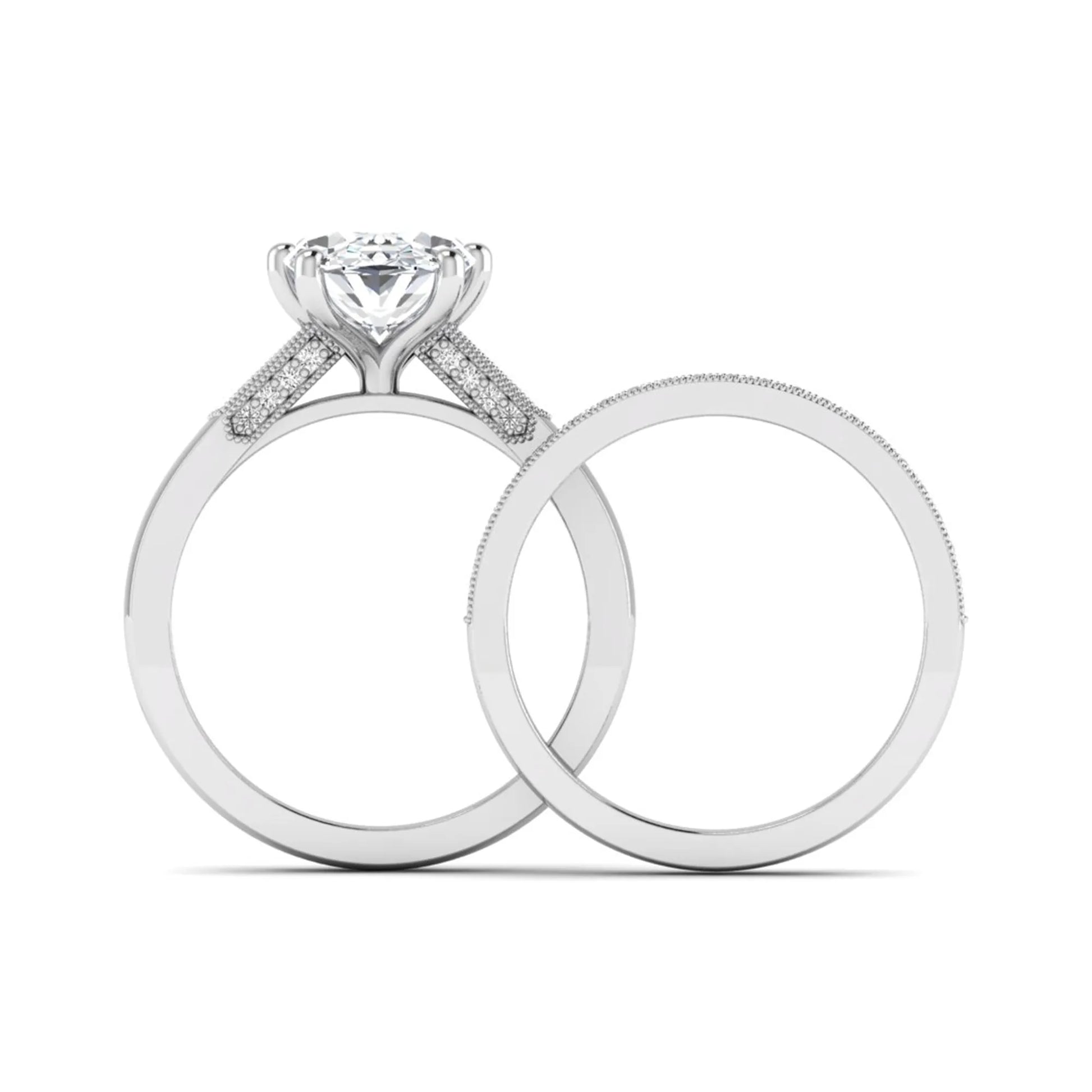 Princess Cluster Prong Set Lab Grown Diamond Engagement Ring