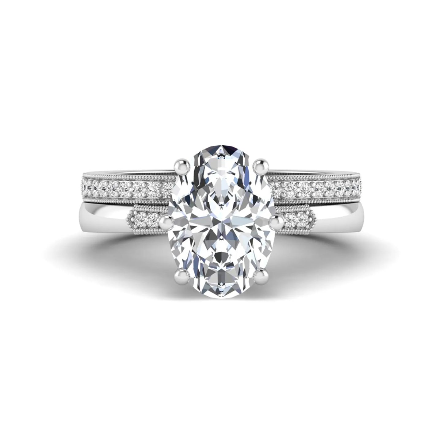 Princess Cluster Prong Set Lab Grown Diamond Engagement Ring