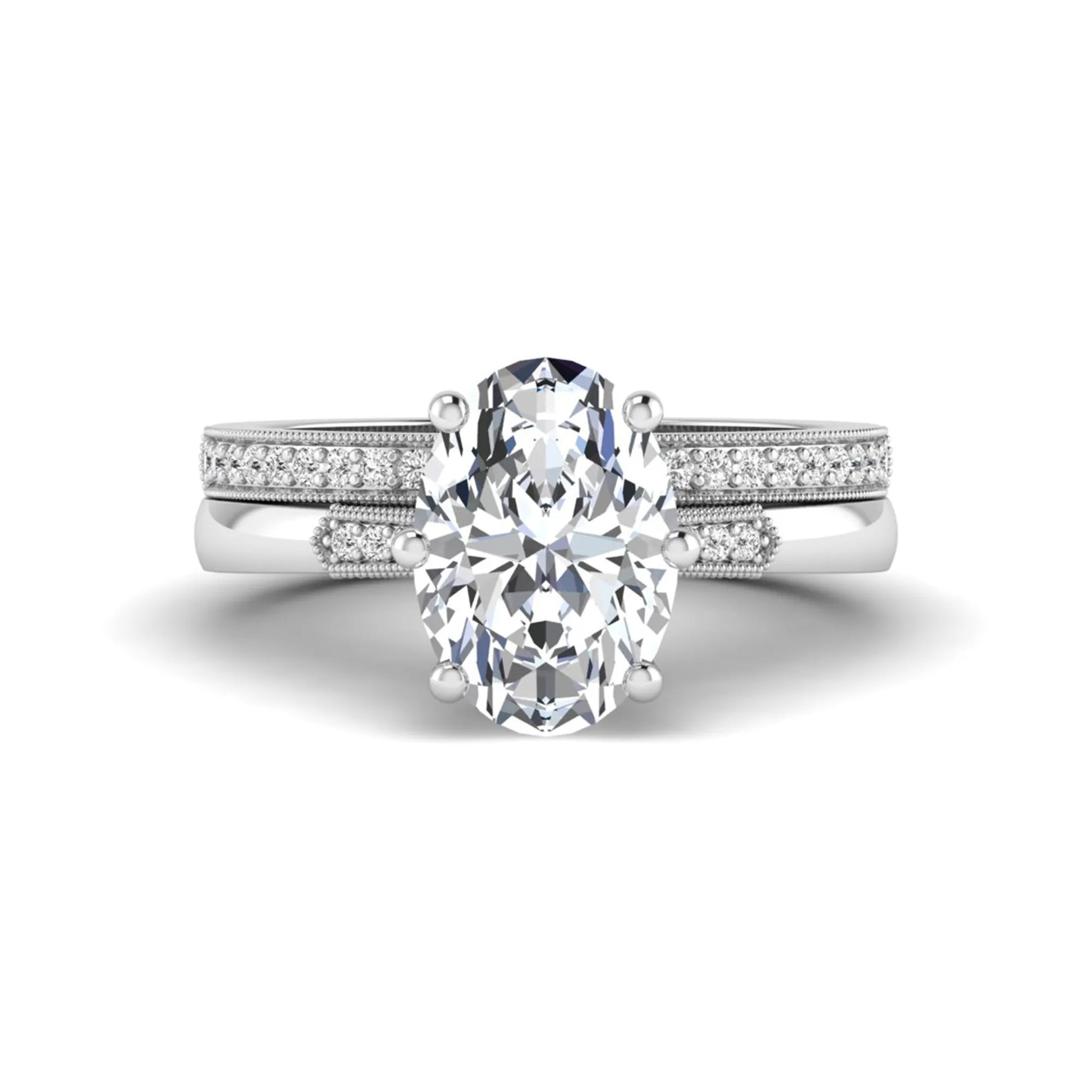 Princess Cluster Prong Set Lab Grown Diamond Engagement Ring