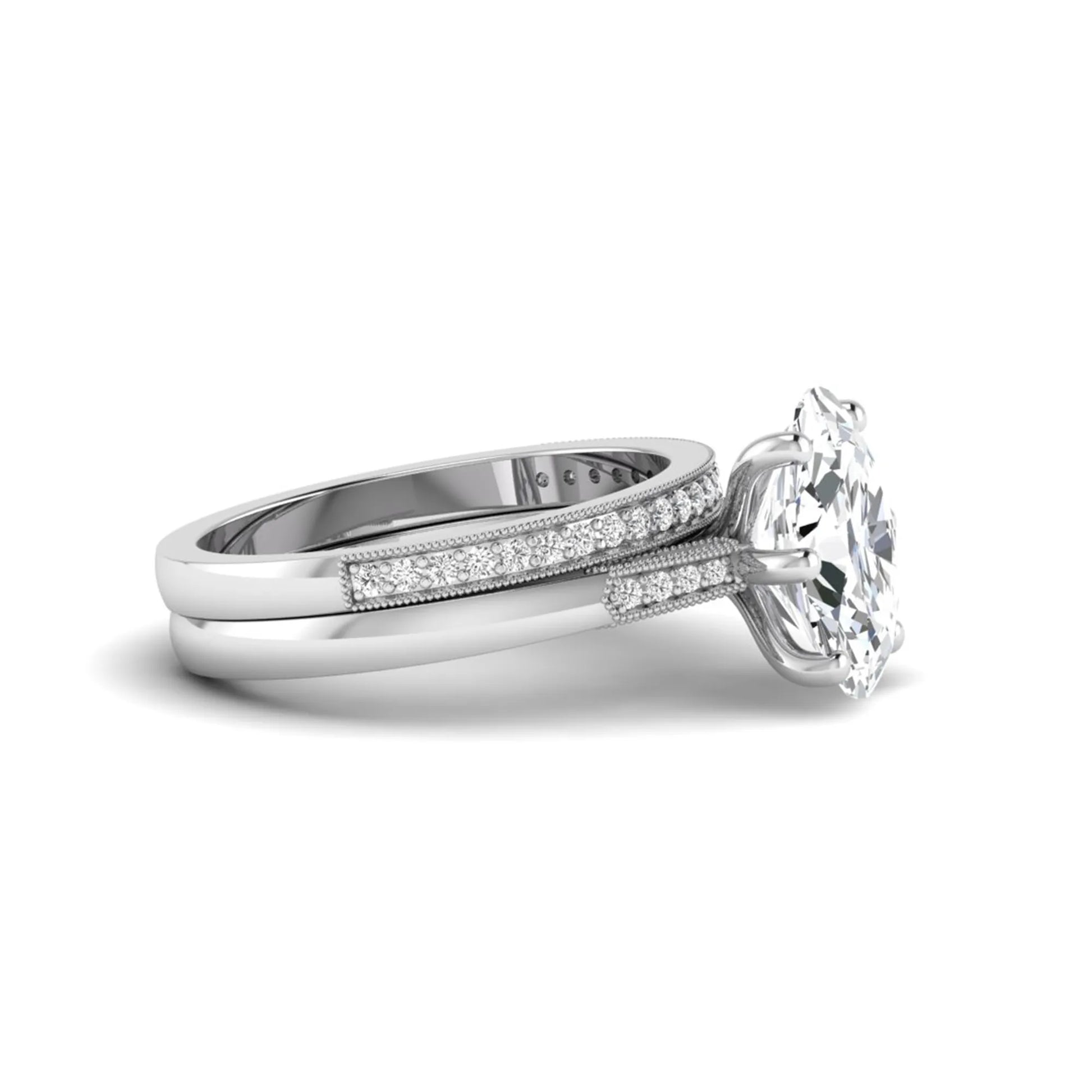 Princess Cluster Prong Set Lab Grown Diamond Engagement Ring