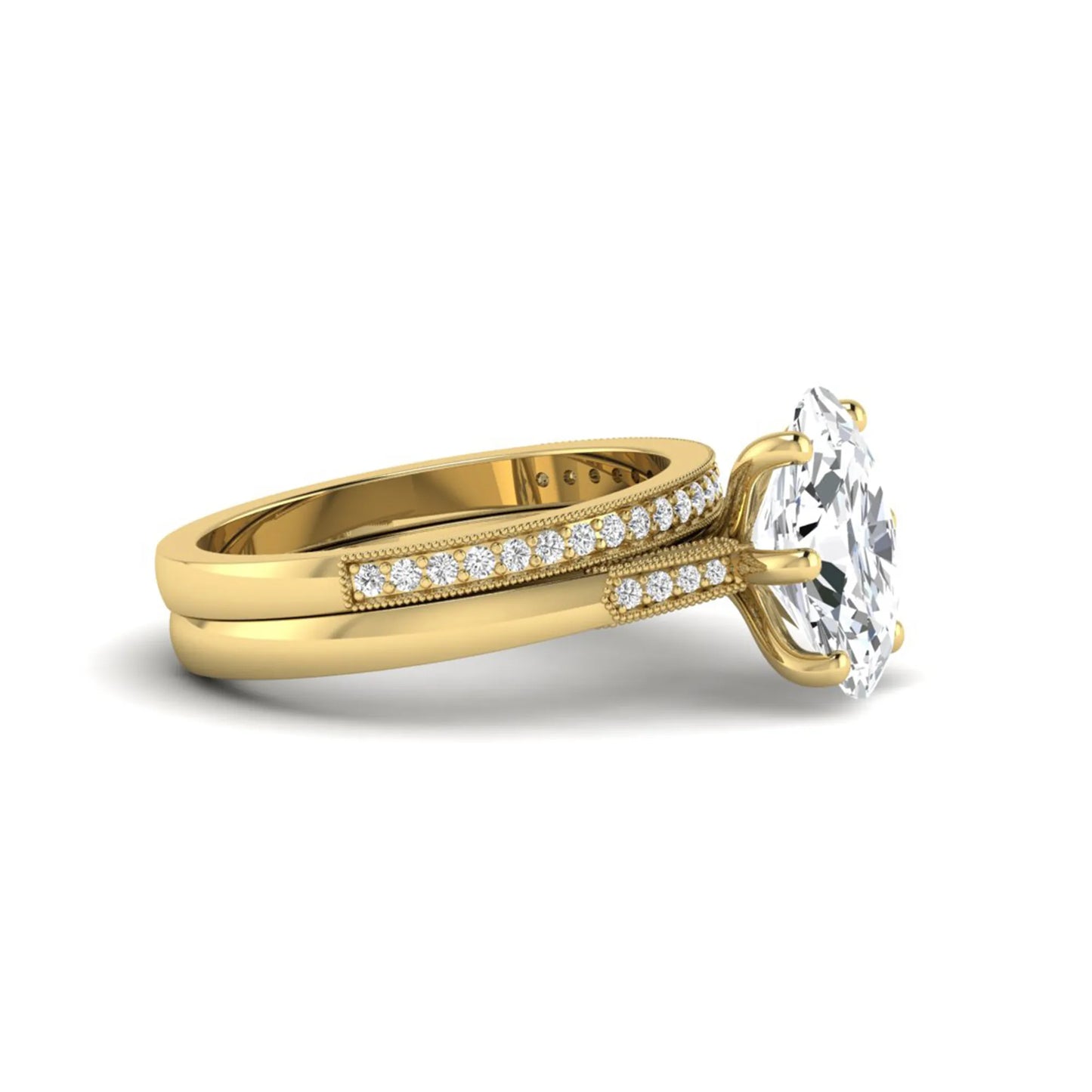 Princess Cluster Prong Set Lab Grown Diamond Engagement Ring