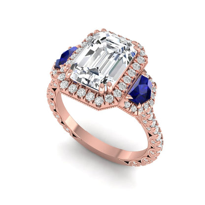Princess Cluster Prong Set Lab Grown Diamond Engagement Ring
