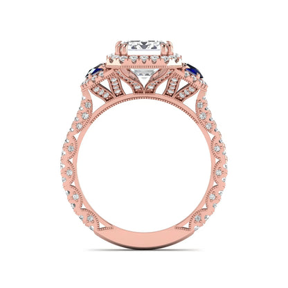 Princess Cluster Prong Set Lab Grown Diamond Engagement Ring
