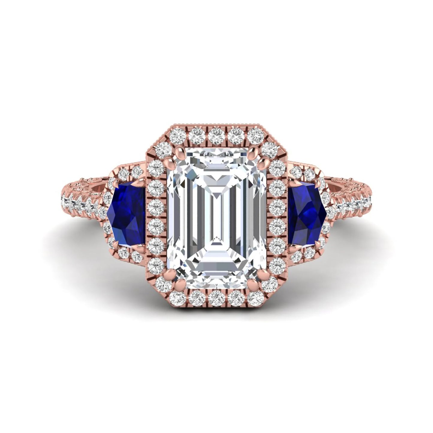 Princess Cluster Prong Set Lab Grown Diamond Engagement Ring