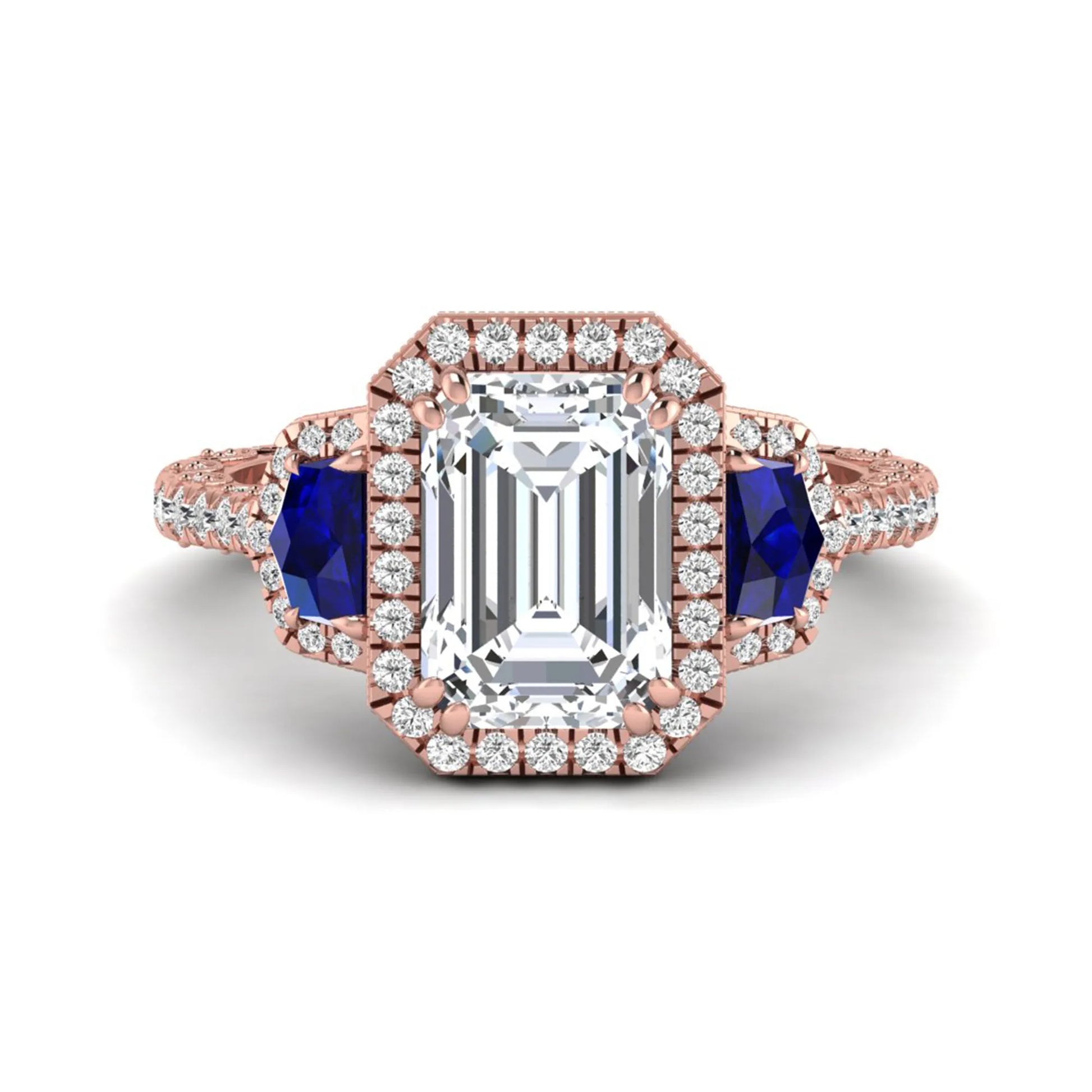 Princess Cluster Prong Set Lab Grown Diamond Engagement Ring