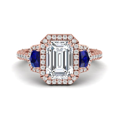 Princess Cluster Prong Set Lab Grown Diamond Engagement Ring