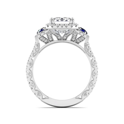 Princess Cluster Prong Set Lab Grown Diamond Engagement Ring