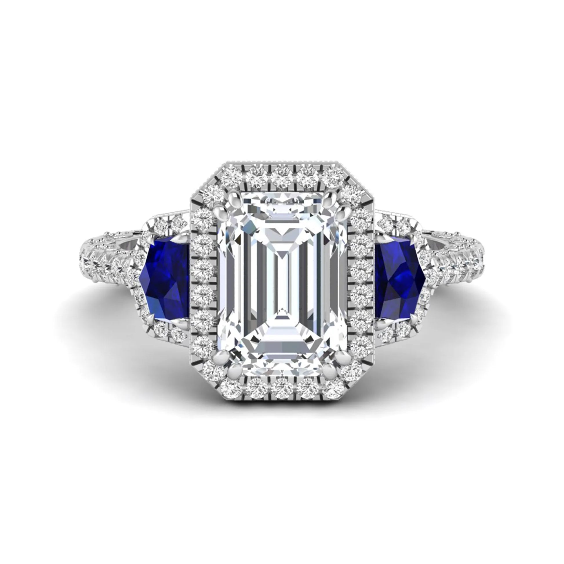 Princess Cluster Prong Set Lab Grown Diamond Engagement Ring