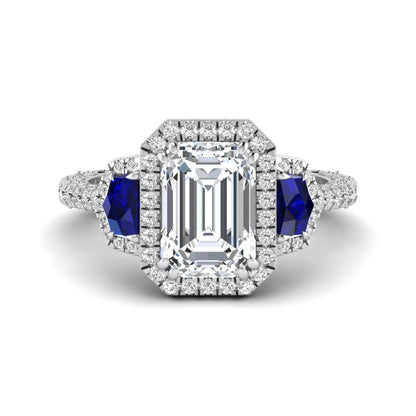 Princess Cluster Prong Set Lab Grown Diamond Engagement Ring