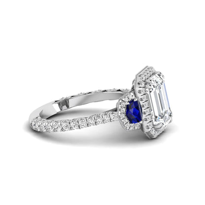 Princess Cluster Prong Set Lab Grown Diamond Engagement Ring