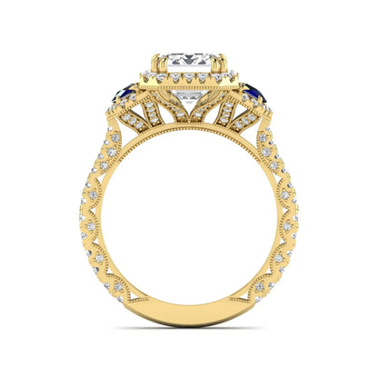 Princess Cluster Prong Set Lab Grown Diamond Engagement Ring
