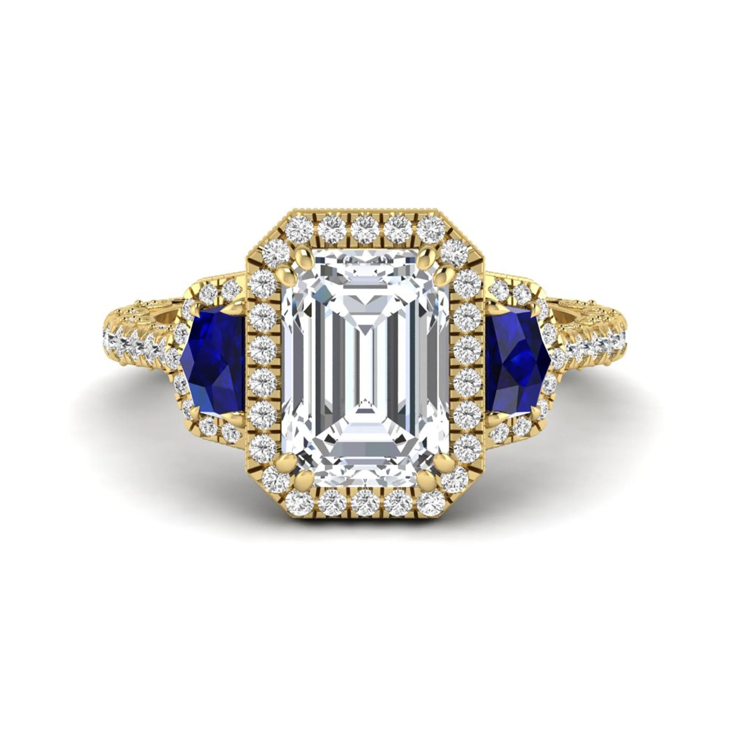 Princess Cluster Prong Set Lab Grown Diamond Engagement Ring