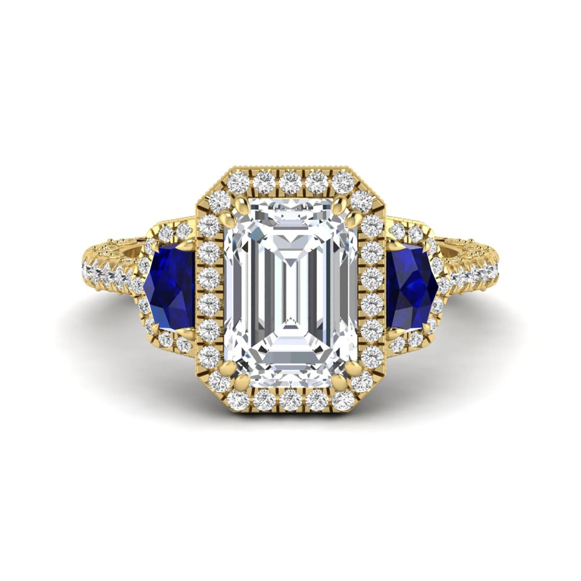 Princess Cluster Prong Set Lab Grown Diamond Engagement Ring
