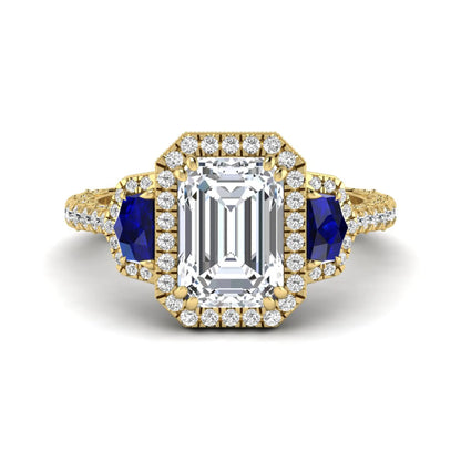 Princess Cluster Prong Set Lab Grown Diamond Engagement Ring