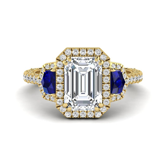 Princess Cluster Prong Set Lab Grown Diamond Engagement Ring