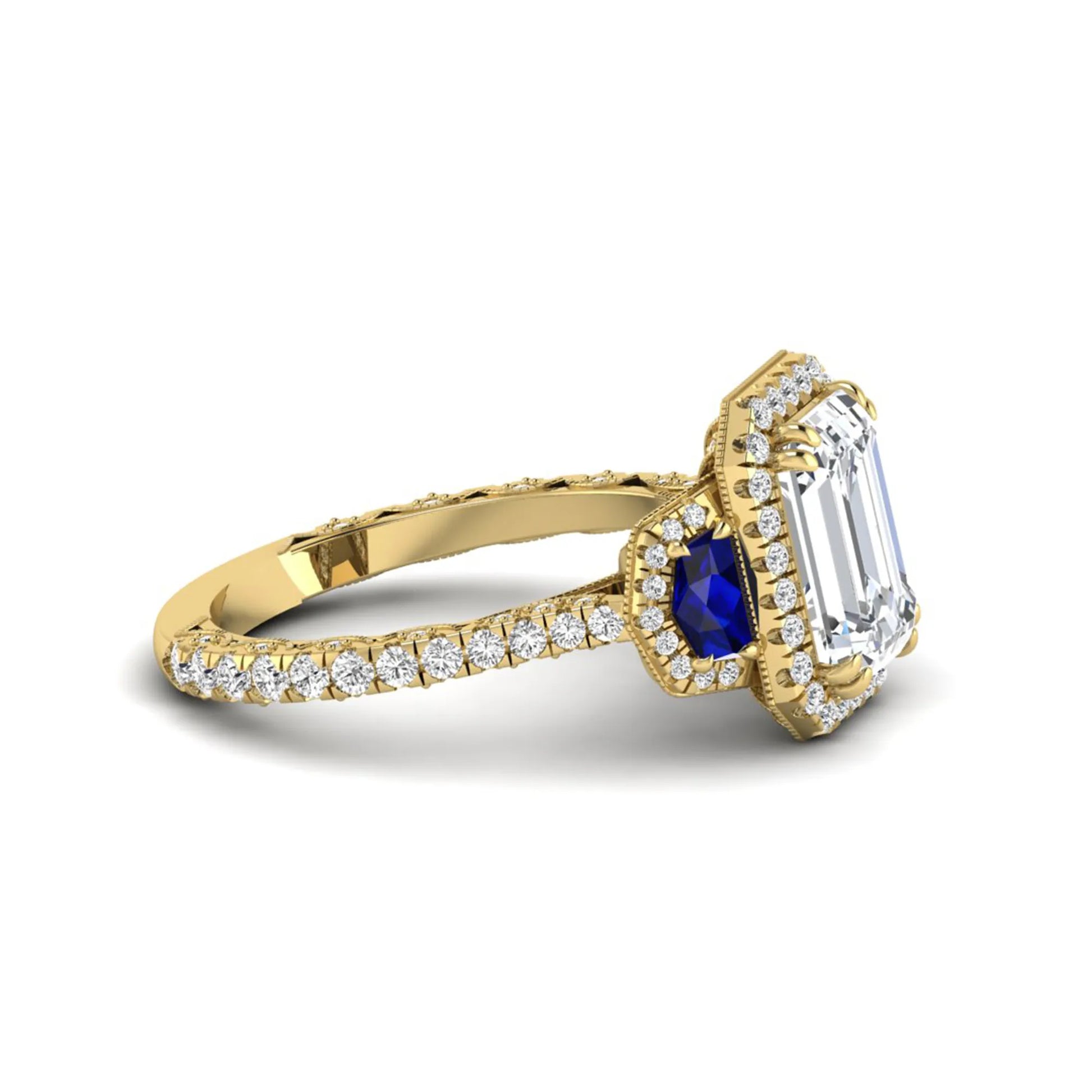 Princess Cluster Prong Set Lab Grown Diamond Engagement Ring