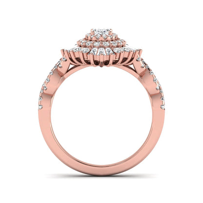 Princess Cluster Prong Set Lab Grown Diamond Engagement Ring