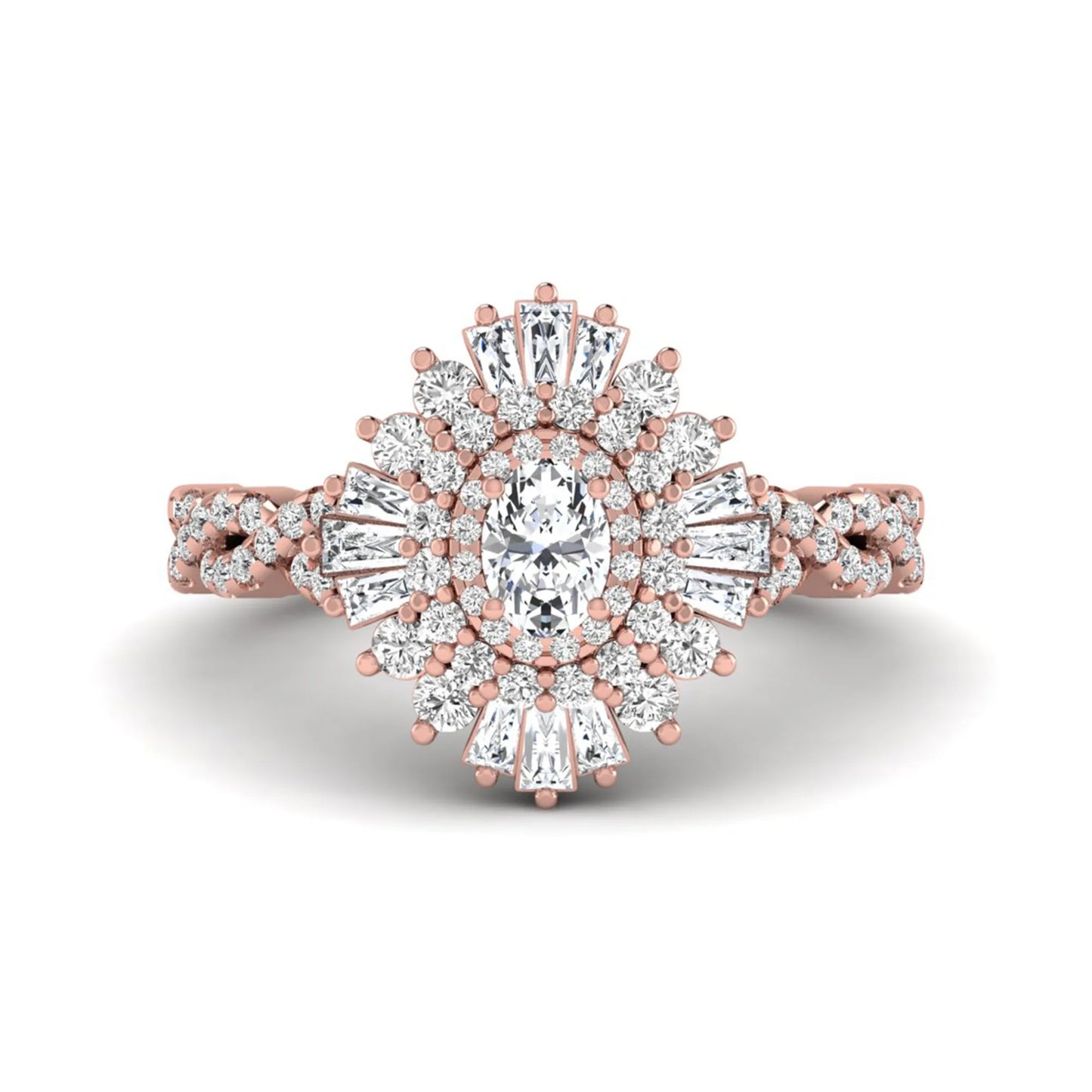 Princess Cluster Prong Set Lab Grown Diamond Engagement Ring