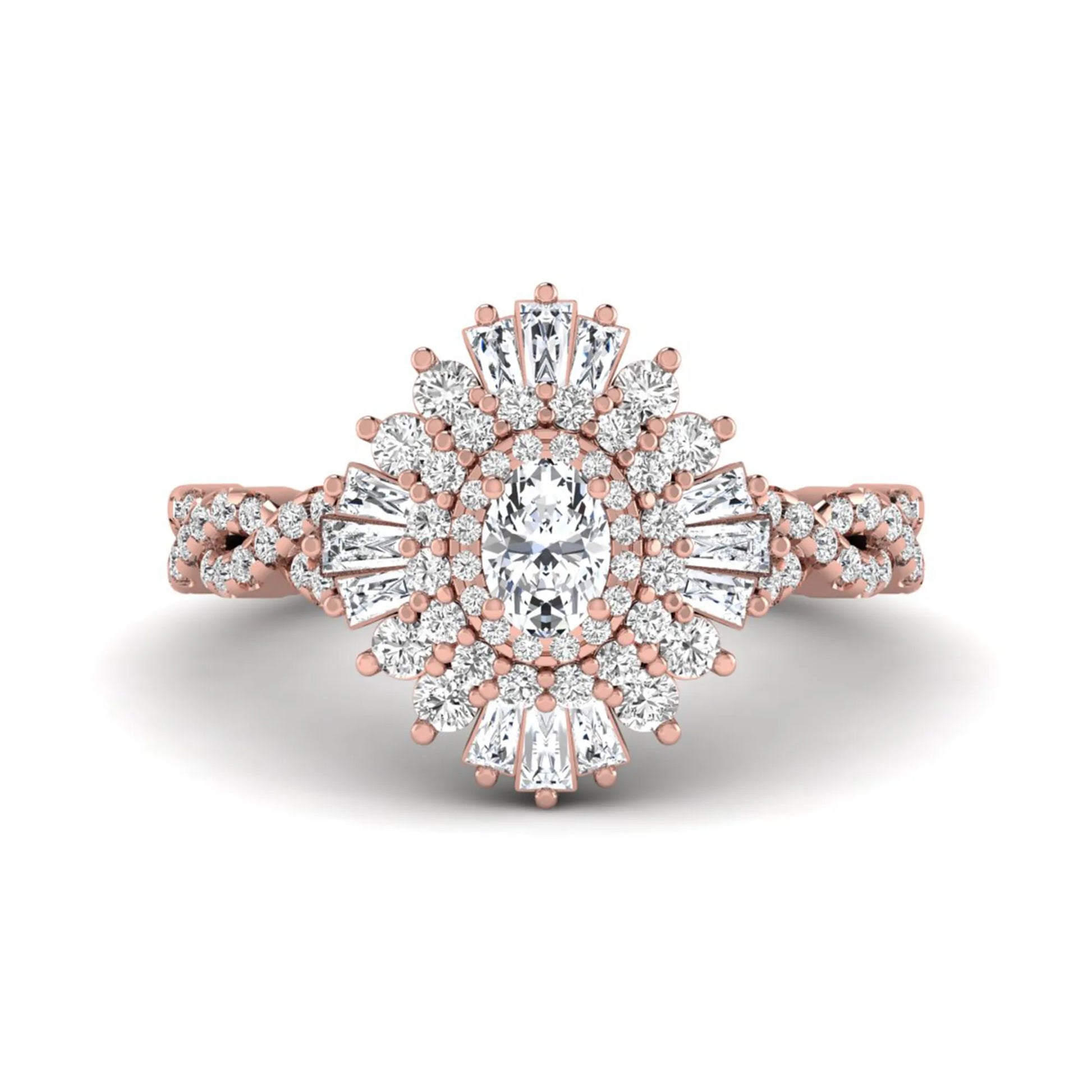 Princess Cluster Prong Set Lab Grown Diamond Engagement Ring