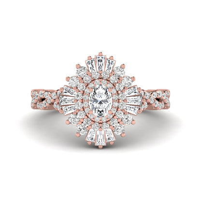 Princess Cluster Prong Set Lab Grown Diamond Engagement Ring