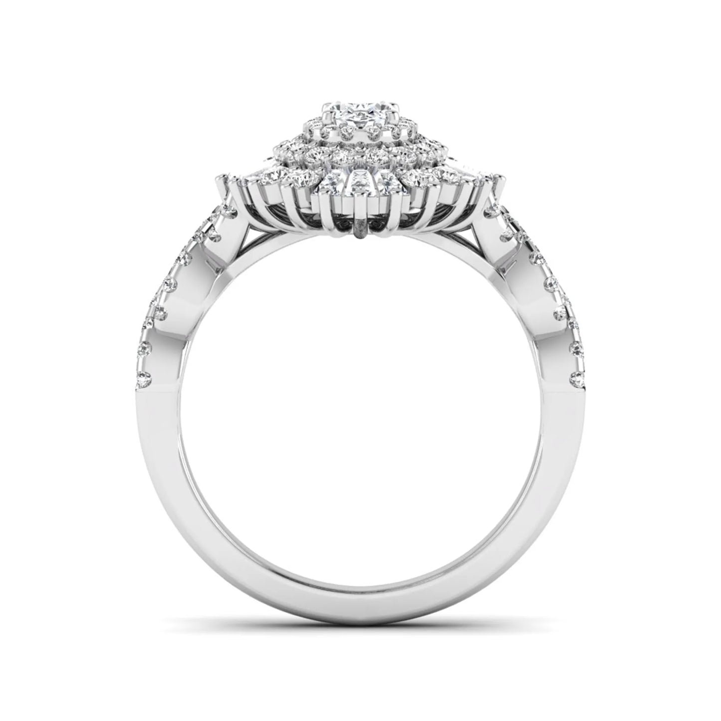 Princess Cluster Prong Set Lab Grown Diamond Engagement Ring