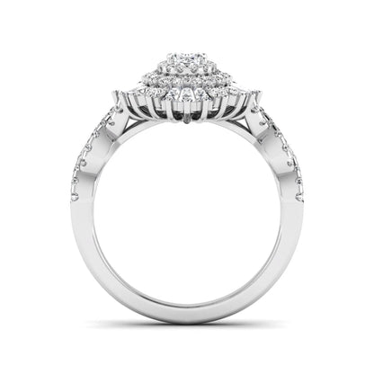 Princess Cluster Prong Set Lab Grown Diamond Engagement Ring