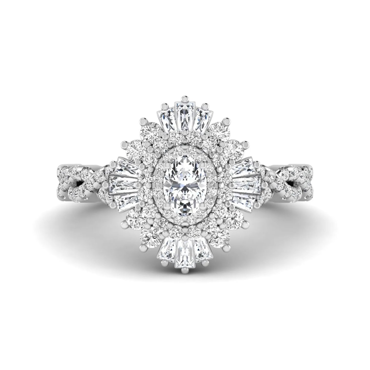 Princess Cluster Prong Set Lab Grown Diamond Engagement Ring