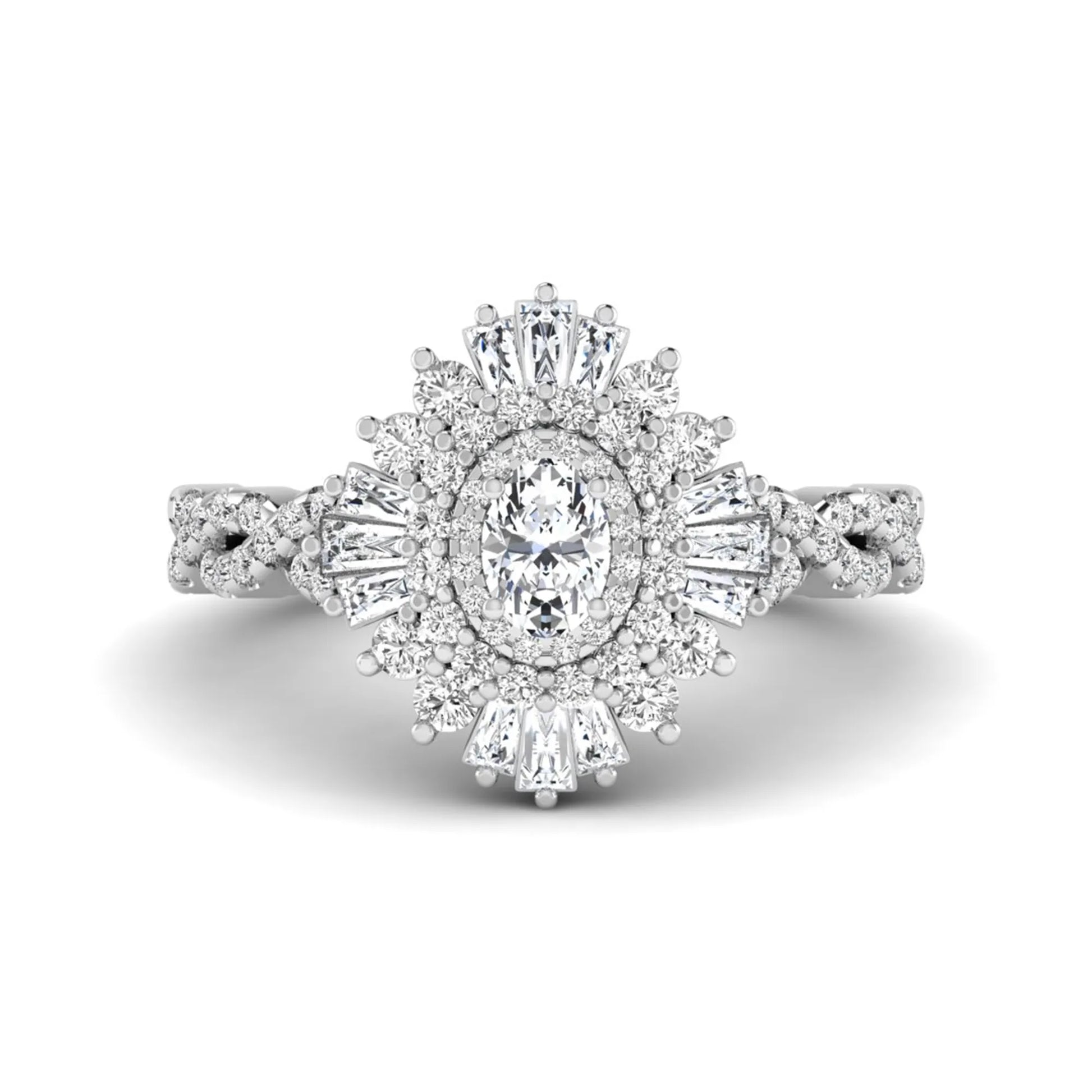 Princess Cluster Prong Set Lab Grown Diamond Engagement Ring