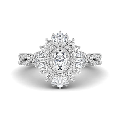 Princess Cluster Prong Set Lab Grown Diamond Engagement Ring