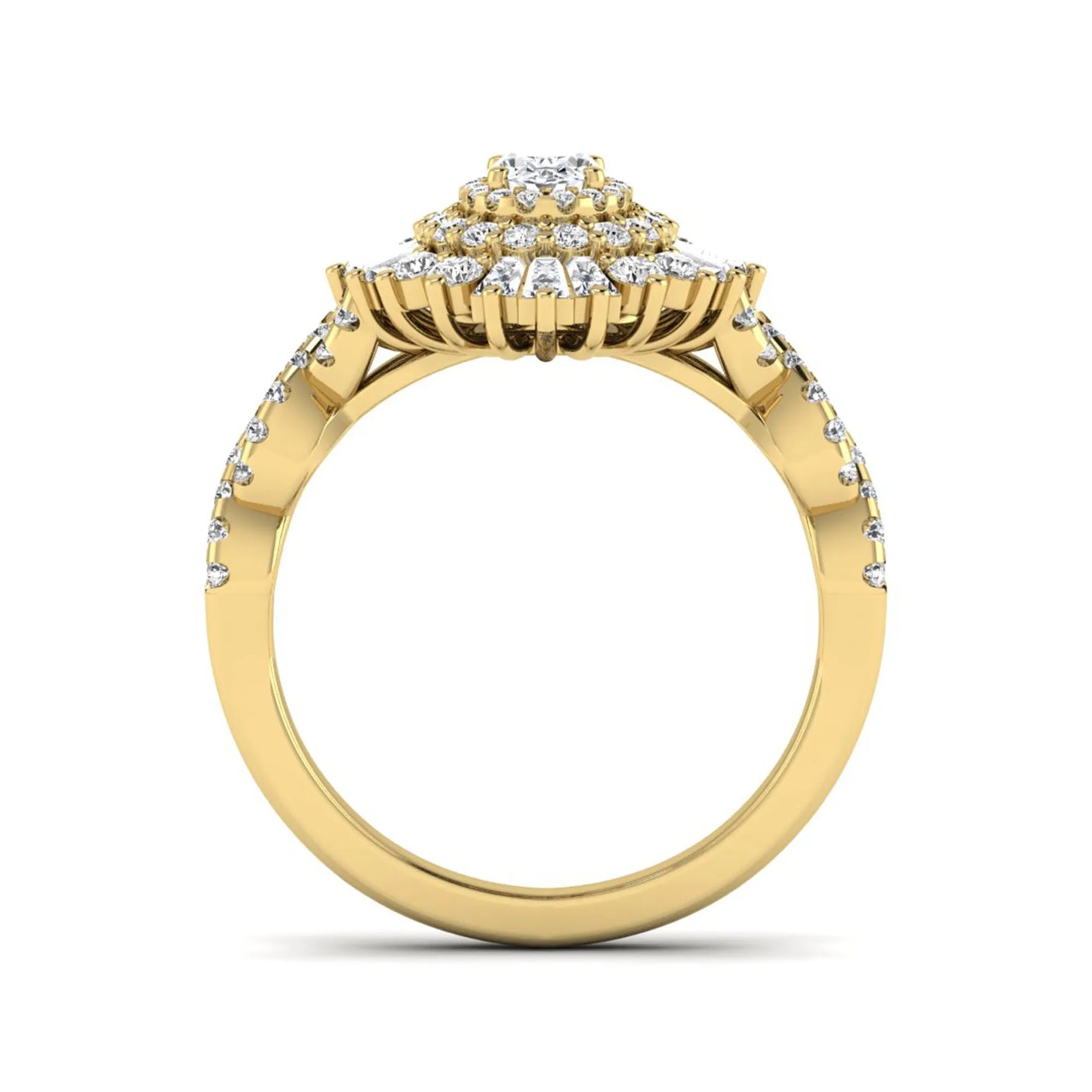 Princess Cluster Prong Set Lab Grown Diamond Engagement Ring