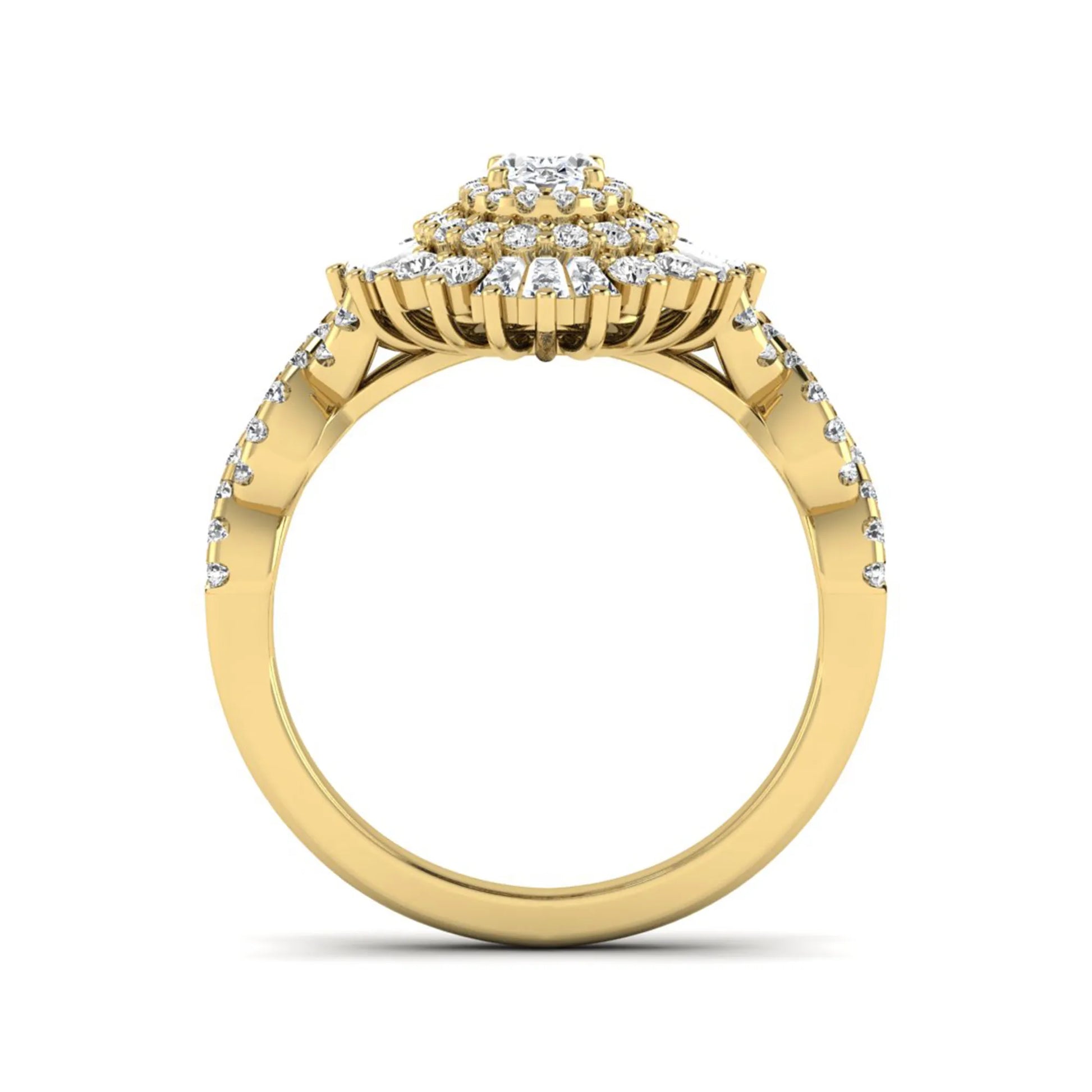 Princess Cluster Prong Set Lab Grown Diamond Engagement Ring