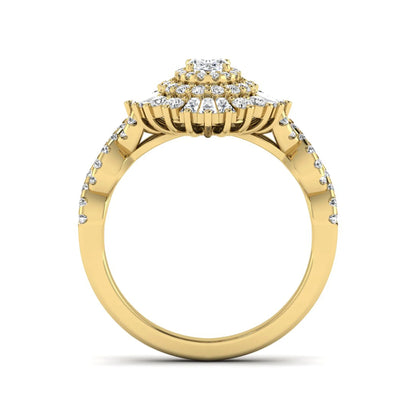 Princess Cluster Prong Set Lab Grown Diamond Engagement Ring