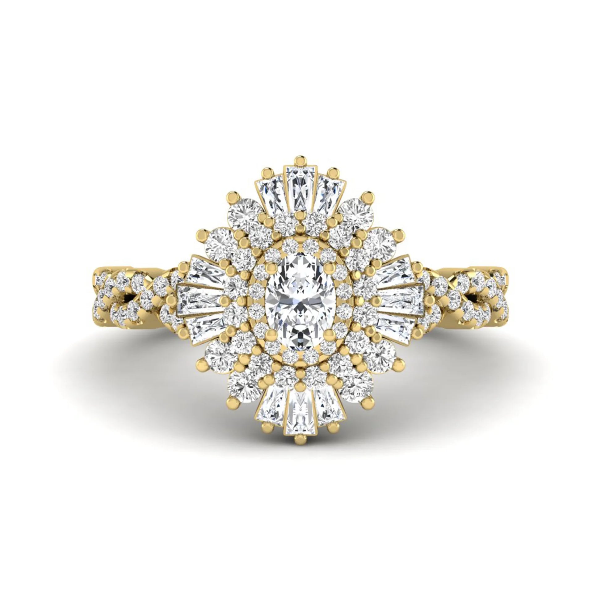 Princess Cluster Prong Set Lab Grown Diamond Engagement Ring